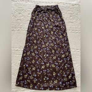 Vintage brown floral maxi dress